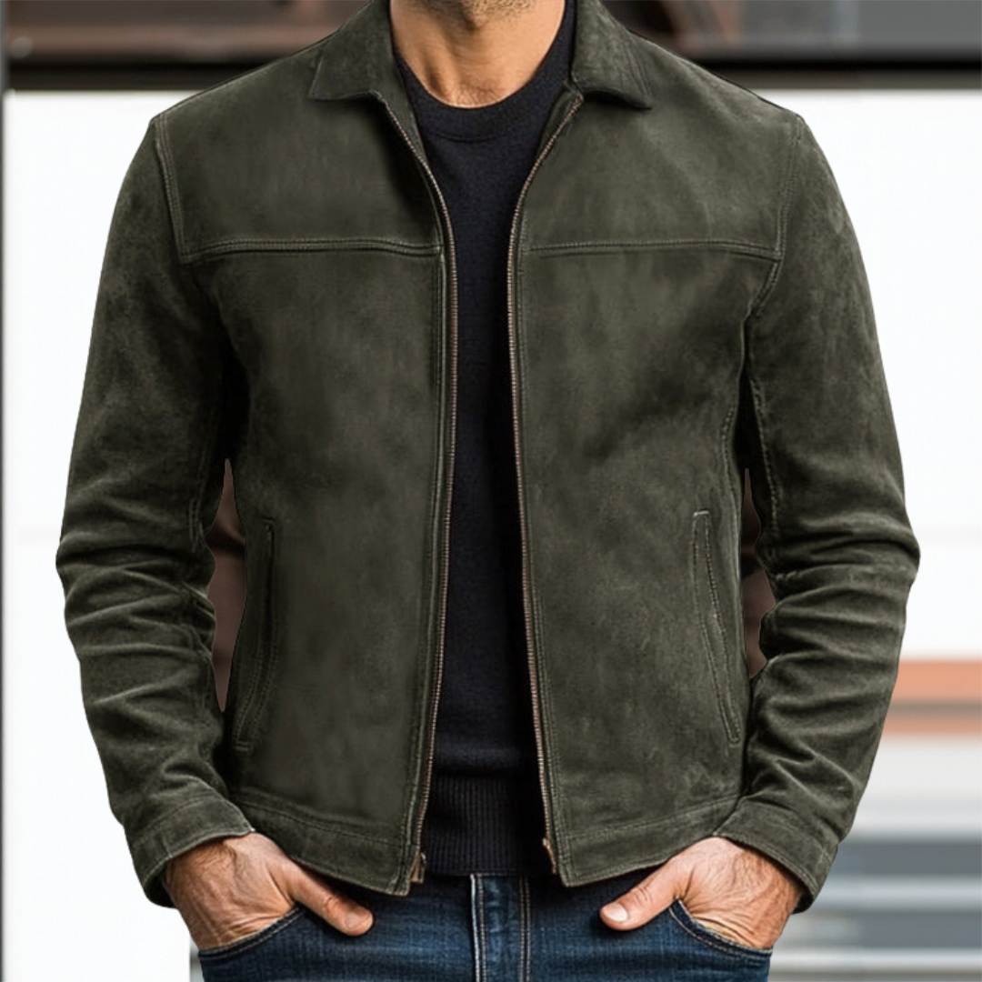 Rafael | Klassisk Læderjakke med Lynlås